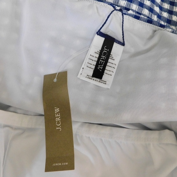 NWT! J. CREW Nia Ruched Squareneck One-Piece Blue White Dark Evening Swimsuit 18 - Picture 12 of 16